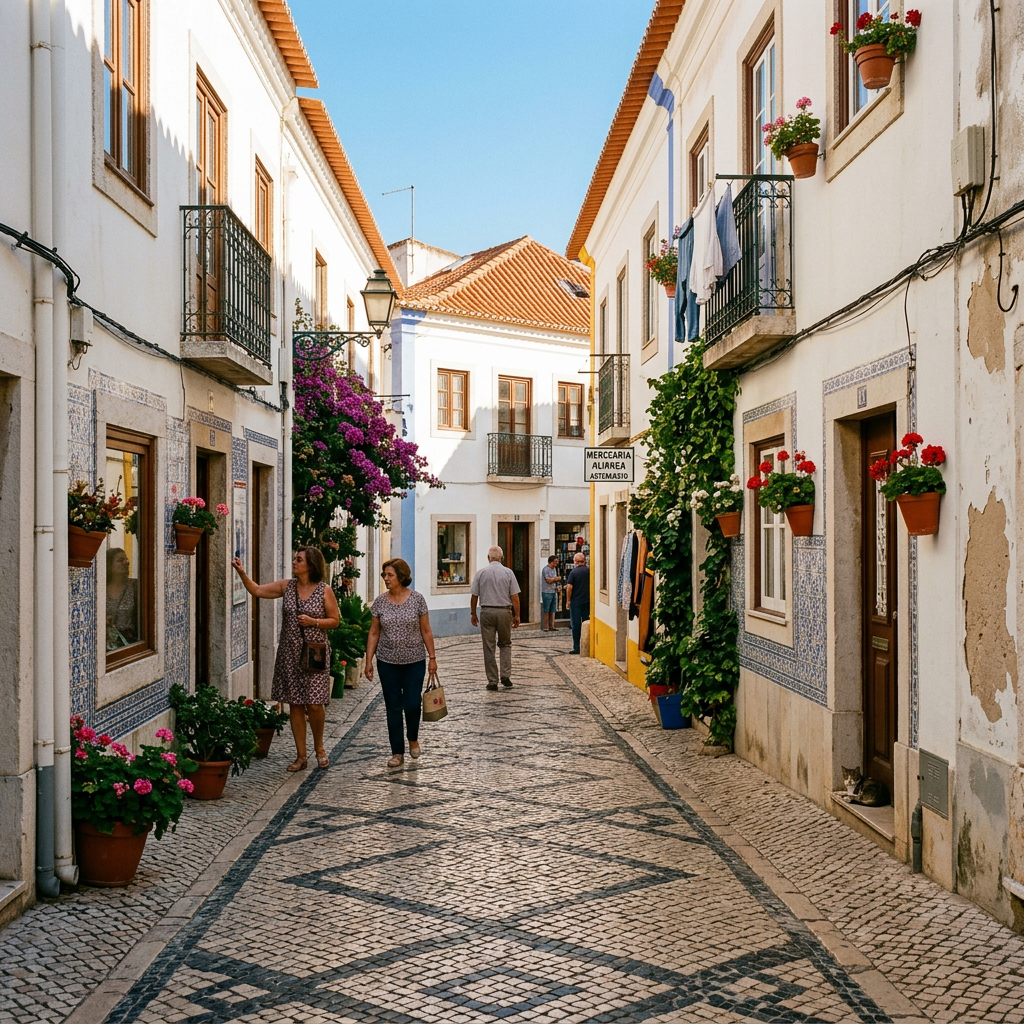Street view of Setúbal's historic centre