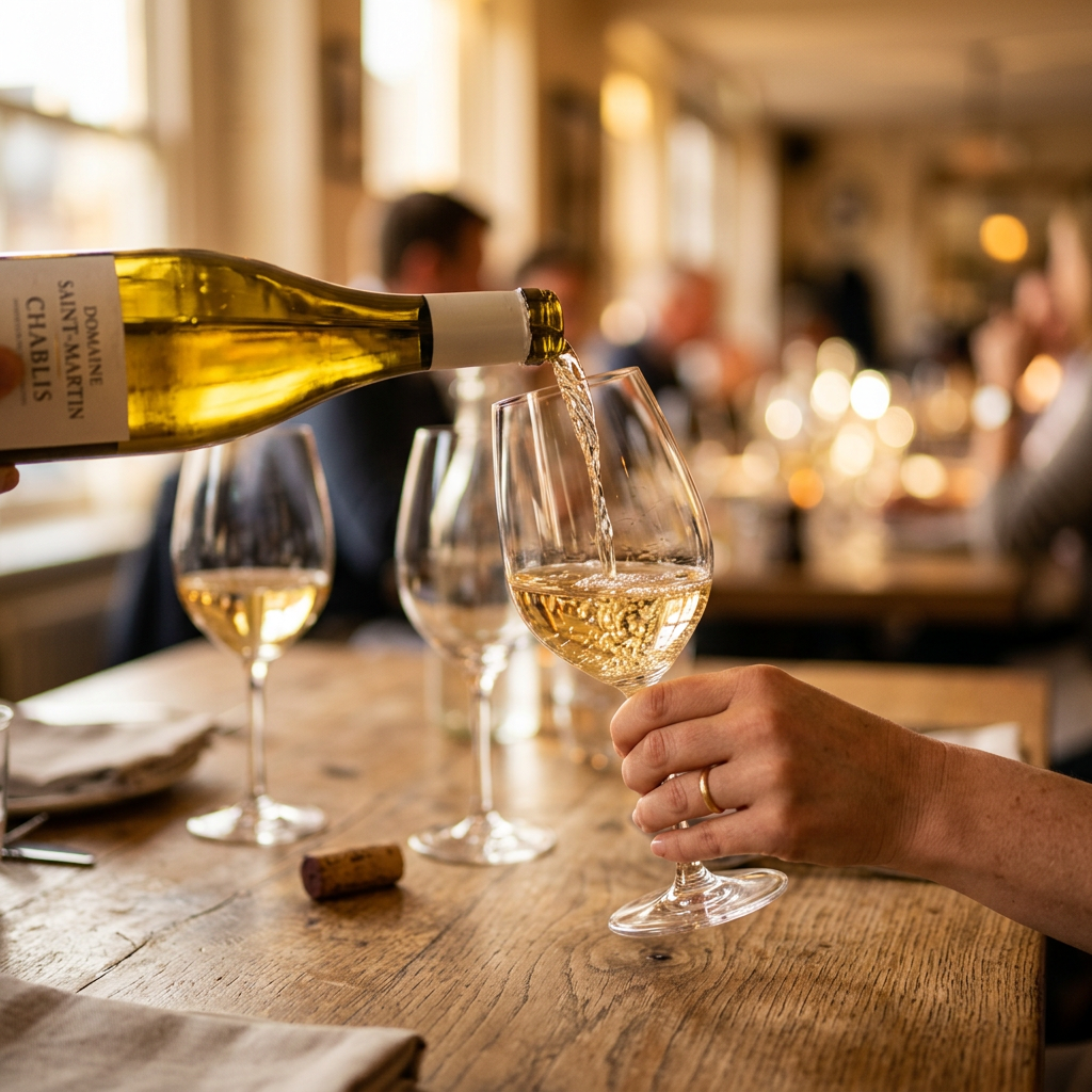 Wine glasses being poured